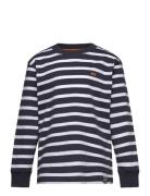 Cotton Jersey Stripe Carlito Tee Ls Navy Mads Nørgaard