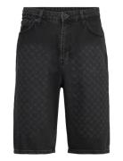 Laser Monogram Denim Shorts Black Daily Paper