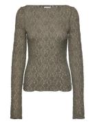 Long Sleeve Lace Top Green Bubbleroom