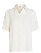 Soft Viscose S/S Shirt White Tommy Hilfiger