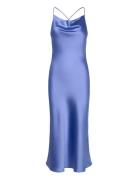 Objsateen S/L Midi Dress A Fair Div Blue Object