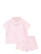 Striped Cotton Short Pyjamas Pink Mango