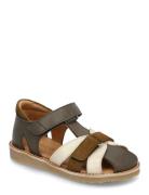 Sandals - Flat - Closed Toe Green ANGULUS