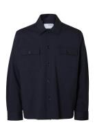 Slhreg Lorent Bi-Stretch Overshirt Noos Navy Selected Homme