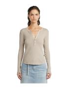 Deep V Slim L\S Wmn Beige G-Star RAW