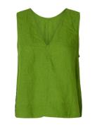 Slflinna Sl Reversible Linen Top B Green Selected Femme