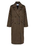 Slfnew Element Wool Coat B Check Curve Brown Selected Femme