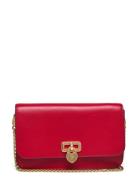 Leather Large Tanner Chain Wallet Red Lauren Ralph Lauren