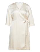 Slffranziska 3/4 Short Satin Wrap Cur Grey Selected Femme