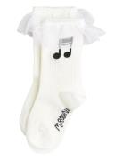Note Frill 1-Pack Socks White Mini Rodini