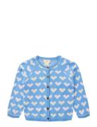 Knitted Heart Cardigan Blue Copenhagen Colors