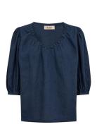 Mmtaissa Linen Blouse Navy MOS MOSH