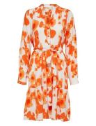 Slfmivi Ls Short Aop Dress B Orange Selected