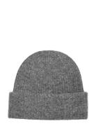 Slfmaline Lano Knit Beanie Noos Grey Selected