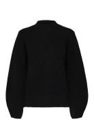 Slfleslie Ls Knit O-Neck B Black Selected