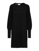 Slflulu Ls Knit Dress O-Neck B Noos Black Selected