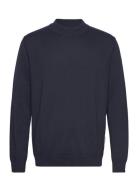 Slhrobert Ls Knit Mock Neck Navy Selected