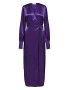 Slflyra Ls Ankle Wrap Dress B Purple Selected