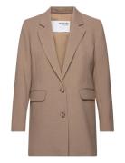 Slfrita Ls Relaxed Blazer Camel Mel Noos Beige Selected