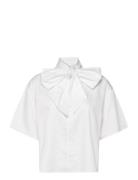 Slfjuno 3/4 Bow Shirt B White Selected