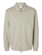Slhemanuel Soft Full Zip Sweat Noos Beige Selected