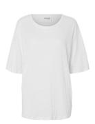 Slfvilja Linen Ss Tee White Selected