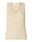 Slfagny Sl Knit Top U-Neck Beige Selected
