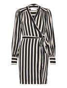 Slfminna-Alva Ls Short Wrap Dress O Black Selected