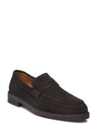 Slhblake Suede Penny Loafer Brown Selected