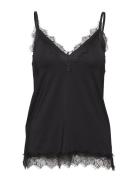 Rwbillie Sl Lace Strap Top Black Rosemunde