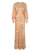Alize Long Sleeved Satin Maxi Dress Brown Malina