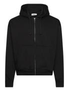 Boxy Midweight Zip Hoodie Black Weekday