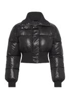 Cropped Padded Puffer Jacket Black Monki