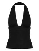 Deep Halterneck Top Black Weekday