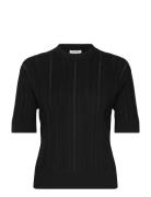 Braid Knit T-Shirt Black Filippa K