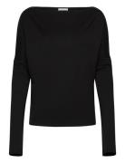 Drapy Long Sleeve Top Black Weekday