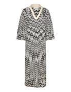 Tuva Structure Knitted Kaftan Navy Malina
