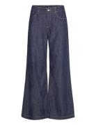 Wideleg Mid-Rise Jeans Navy Mango