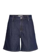 Denim Rinse-Wash Bermuda Shorts With Pleats Black Mango