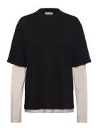 Double-Layered Long-Sleeved T-Shirt Black Weekday