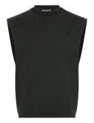 Loose Fit Raw Hem Square Tank Top Black Weekday