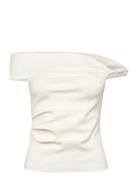 Asymmetrical Strapless Top White Mango