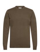 Purl Knit O-Neck Jumper Khaki Lindbergh