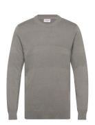 Purl Knit O-Neck Jumper Grey Lindbergh