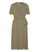Belted Georgette Dress Green Lauren Ralph Lauren