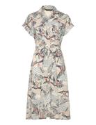 Print Belted Crepe Camp Shirtdress Beige Lauren Ralph Lauren