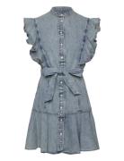 Belted Denim Flutter-Sleeve Shirtdress Blue Lauren Ralph Lauren