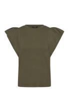 Jersey Flutter-Sleeve Tee Green Lauren Ralph Lauren