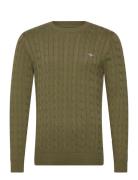 Cotton Cable C-Neck Green GANT