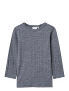 Nmmwang Wool Needle Ls Top Solid Noos Navy Name It
